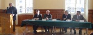 De gauche à droite: Christian Forestier (Président), Bernard Hibert, Gérard Rapp, Norbert Perrot et Edgard Wermuth (Vice-Présidents) au salon d'honneur du Cnam