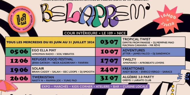 BELAPREM : tous les mercredis jusqu’au 31 juillet au 109 à Nice